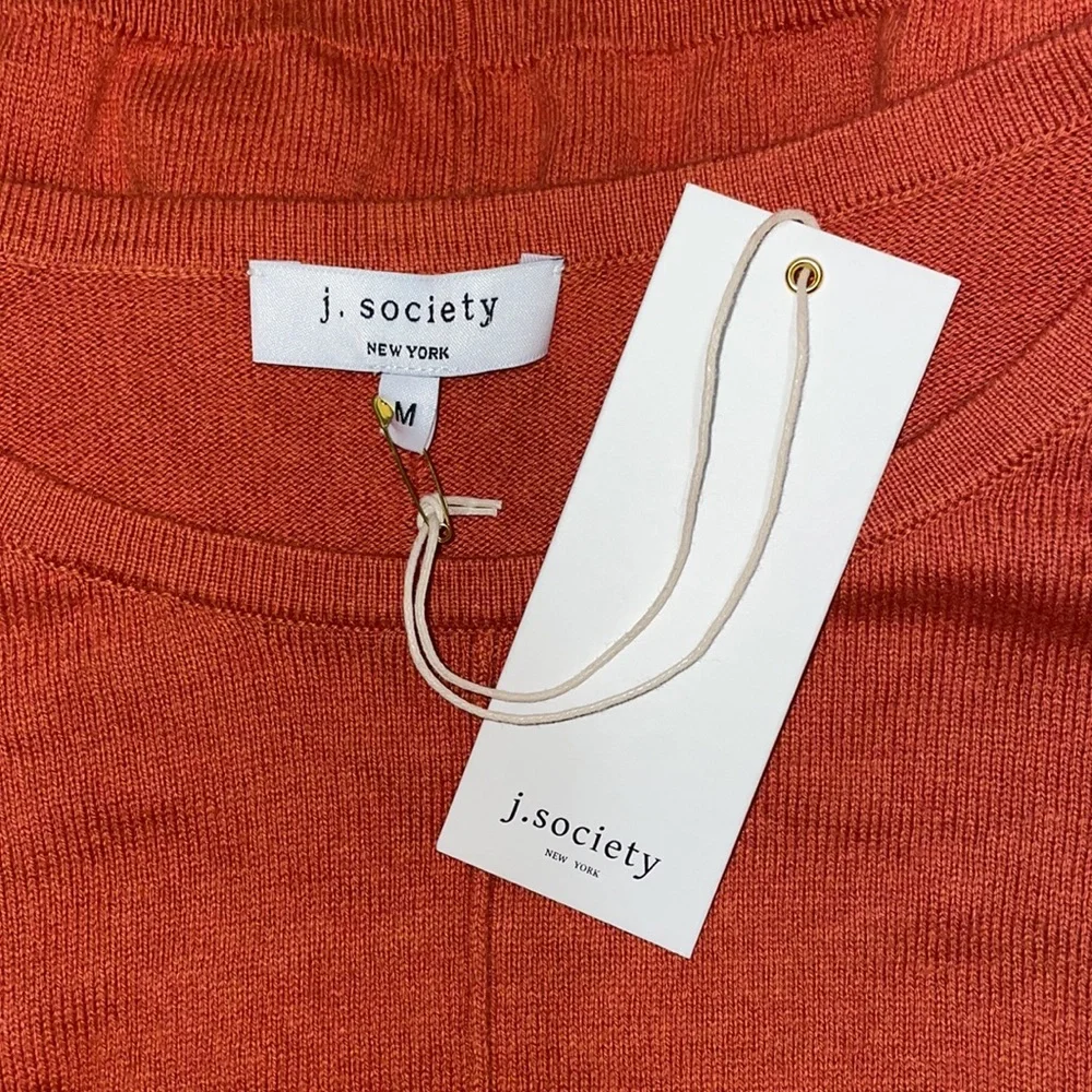 j. society Fringe Sweater in Amber SZ M NWT - Picture 5 of 6